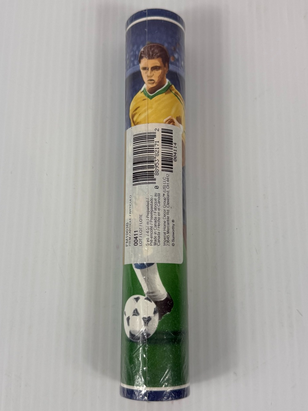 Rare Vtg Sunworthy Soccer Sport Prepasted Border Wallpaper Roll 5 Yards FMB1003B